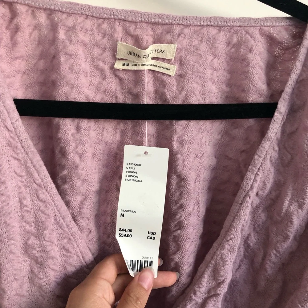 Urban outfitters frida surplice crop top textured fabric lilac